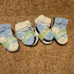 Light Blue and White Baby Socks Set 12 Pair